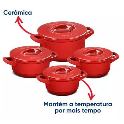 Jogo De Panelas Em Cerâmica Duo+ Com 4 Peças Ceraflame Pomodoro