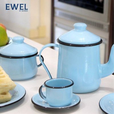 Cafeteira Tradicional Esmaltada Azul Claro 1,1 L Ewel