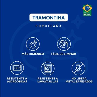 Prato Fundo Tramontina Hematita Em Porcelana Decorada 22 Cm