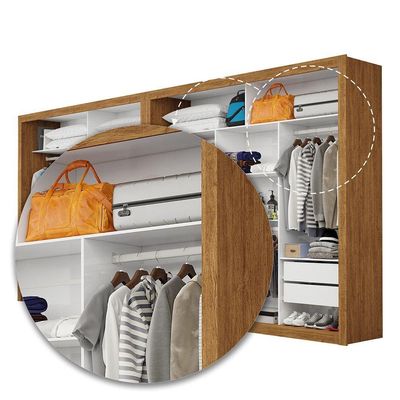 Closet Casal Premium Clarice Plus 06 Portas 8 Gavetas Freijó