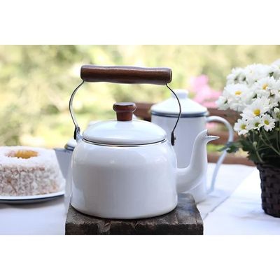 Caneca Grande Esmaltada Branco 370 Ml Ewel