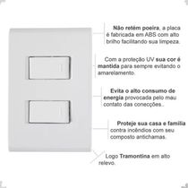Placa 4x2+ 2 Interruptores Simples 10a-250v Branco Tramontina Branco - 250v