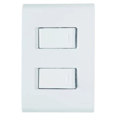 Placa 4x2+ 2 Interruptores Simples 10a-250v Branco Tramontina Branco - 250v