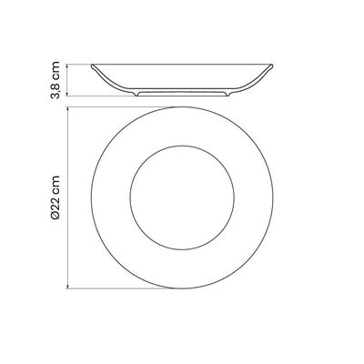 Conjunto De Pratos Fundo Rústico Marrom Em Porcelana Decorada 22 Cm - Tramontina 96980011