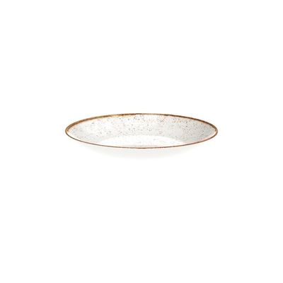 Conjunto De Pratos Fundo Rústico Marrom Em Porcelana Decorada 22 Cm - Tramontina 96980011