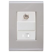 Cj Tomadas Rj45 Ethernet + Tv Coaxial Liz Fendi Tramontina Completo Pronto Tramontina
