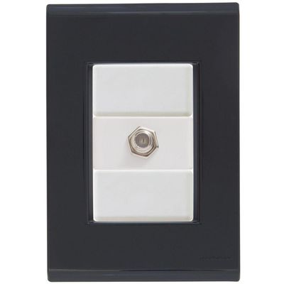 Cj Tomada Conexão Tv Sat Coaxial Liz Grafite Tramontina Completo Pronto Tramontina