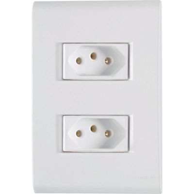 Conjunto 2 Tomadas 2p+t 10a-250v Liz Branco Tramontina Branco - 250v