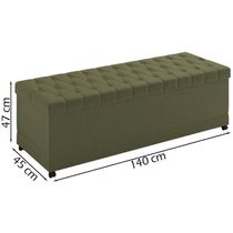 Recamier Calçadeira Bau 140 Cm Rodizios Madi Corano Tcs 357 Peer Tcs 357