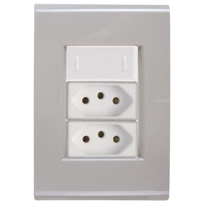 Cj Interruptor E Duas Tomadas 10a E 20a Liz Fendi Tramontina Completo Pronto Tramontina