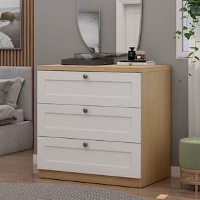 Cômoda Genialflex Infinity com 3 Gavetas e 79 cm de Largura Bege