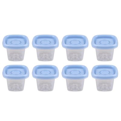 Conjunto 8 Potes Quadrado 70ml Pop Plasútil Azul