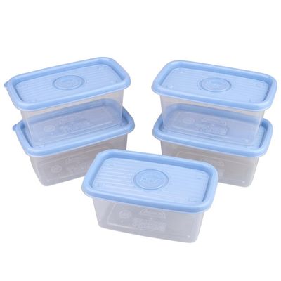 Conjunto 5 Potes Retangular 380ml Pop Plasútil Azul