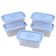 Conjunto 5 Potes Retangular 380ml Pop Plasútil Azul
