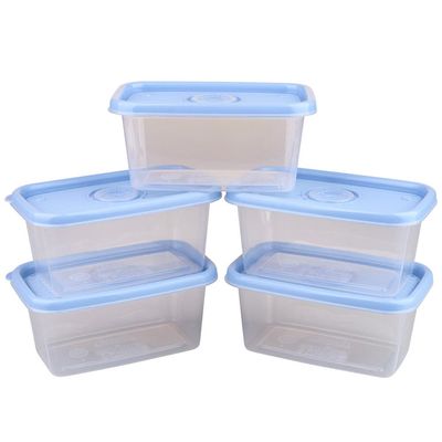 Conjunto 5 Potes Retangular 380ml Pop Plasútil Azul