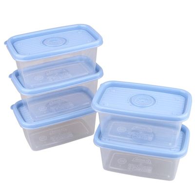 Conjunto 5 Potes Retangular 380ml Pop Plasútil Azul