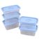 Conjunto 5 Potes Retangular 380ml Pop Plasútil Azul