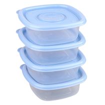 Conjunto 4 Potes Quadrado 400ml Pop Plasútil Azul