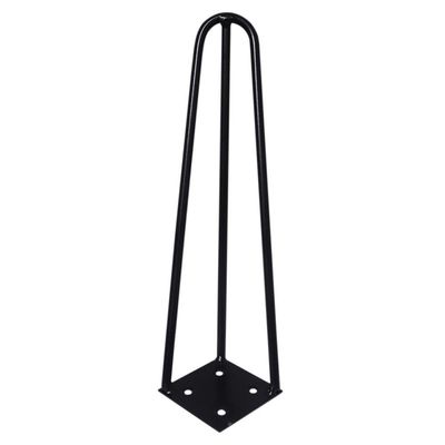 Kit 4 Pés De Metal 25 Cm Legs Mesas De Centro Puffs Preto