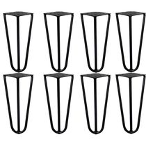 Kit 8 Pés De Metal 15 Cm Legs Mesas De Centro Puffs Preto