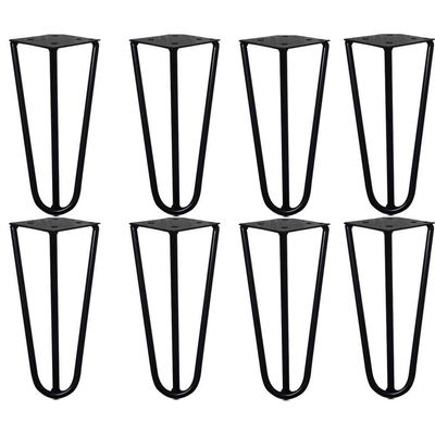 Kit 8 Pés De Metal 15 Cm Legs Mesas De Centro Puffs Preto