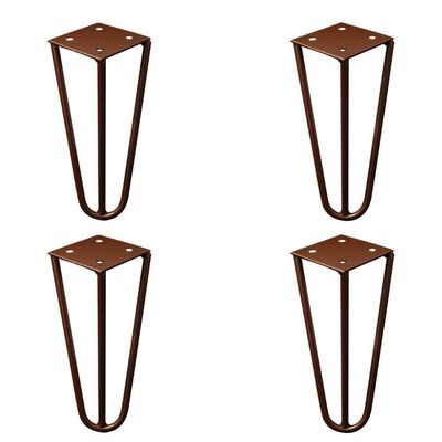Kit 4 Pés De Metal 15 Cm Hairpin Legs Mesas De Centro Puffs Bronze G41