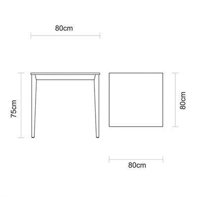 Mesa De Madeira Tramontina London Quadrada Em Tauarí Amêndoa 4 Lugares 80 Cm Tramontina