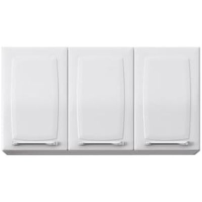 Armário Aéreo Triplo Itatiaia Luce com 3 Portas e 2 Prateleiras - 105cm de largura Branco