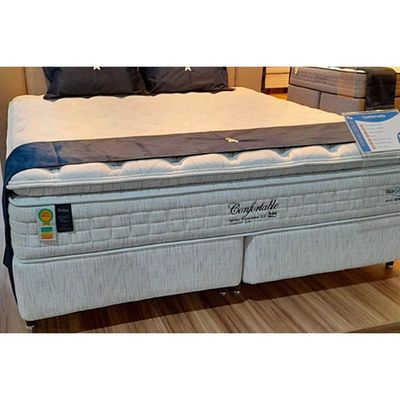 Colchão King Molas Ensacadas Visco Gel MasterPocket Comfortable Pillow Top (193x203x36) - Anjos
