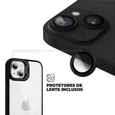 Kit Capa Gravity Preta e Pelicula Coverage 5D Pro Preta para iPhone 15 Plus - Gshield
