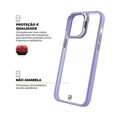 Kit Capa Gravity Lilás e Pelicula Ultra Glass para iPhone 15 - Gshield