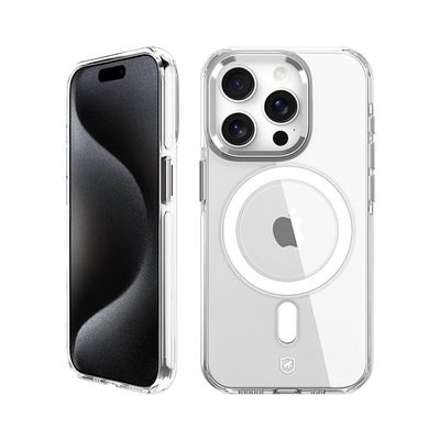 Kit Capa MagSafe Crystal Armor e Pelicula Coverage 5D Pro Preta para iPhone 15 Pro - Gshield