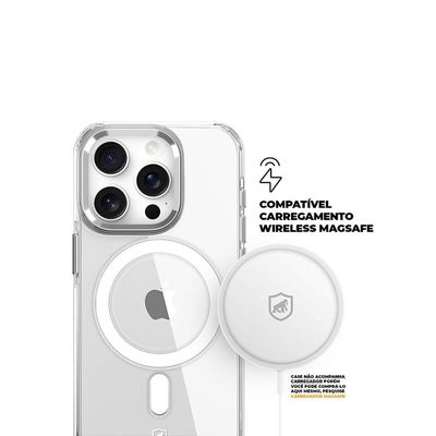 Kit Capa MagSafe Crystal Armor e Pelicula Coverage 5D Pro Preta para iPhone 15 Pro - Gshield