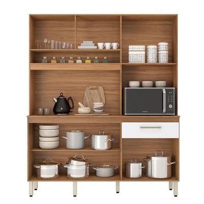 Armário Cozinha Compacta 10 Portas Osaka Amêndola Branco