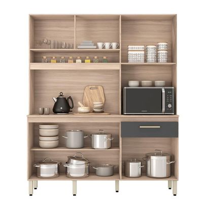 Armário Cozinha Compacta 10 Portas Osaka Avena Grafito