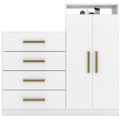 Comoda Sapateira 2 Portas 4 Gavetas 4270 Branco Demobile Branco