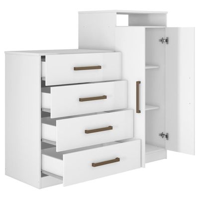 Comoda Sapateira 2 Portas 4 Gavetas 4270 Branco Demobile Branco
