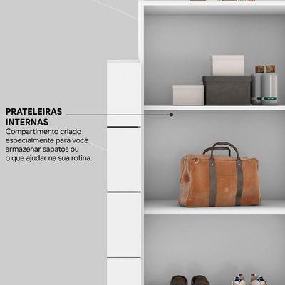 Comoda Sapateira 2 Portas 4 Gavetas 4270 Branco Demobile Branco