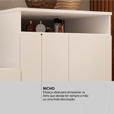 Comoda Sapateira 2 Portas 4 Gavetas 4270 Branco Demobile Branco