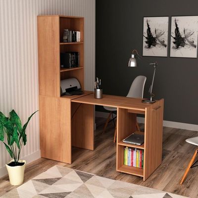 Armario Escrivaninha Multiuso Retratil 5 Nicho Me4171 Amendoa Tecno Mobili Amendoa