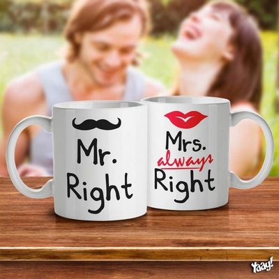 Jogo De Canecas Casados Mr. And Mrs. Right