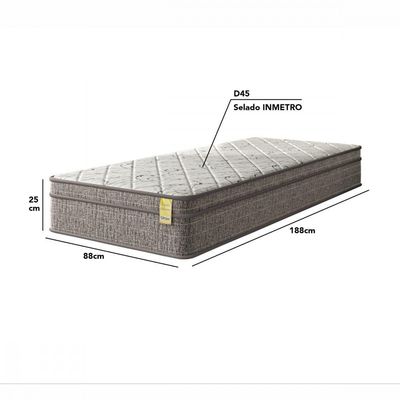 Colchão De Solteiro Dreemy Mega D45 88x188x25 Apolospuma Cinza Com Branco