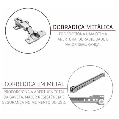 Cozinha Modulada Compacta Fidelitá Mariana 4 Peças 220cm 12 Portas 1 Gaveta Sem Tampo Freijó/camurça