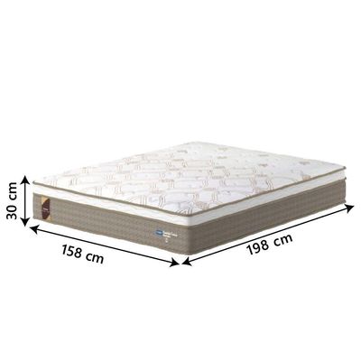 Colchão Casal Queen Molas Ensacadas Guarda Costas Alameda 158x198x30cm Marrom-branco Probel