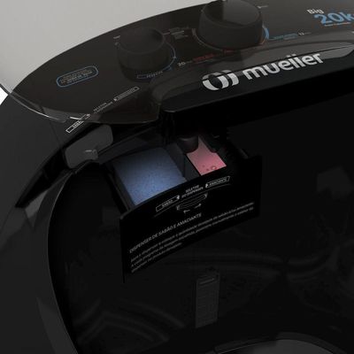 Lavadora Semiautomática Tanquinho Mueller 20kg Preto 127 V