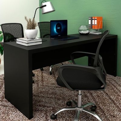 Escrivaninha Mesa Escritorio 180 Cm Me4185 Preto Tecno Mobili Preto