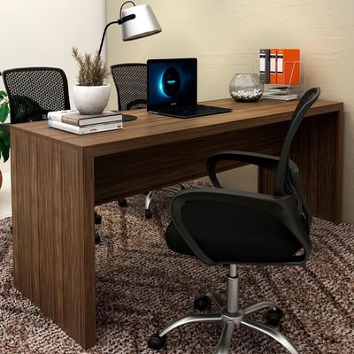 Escrivaninha Mesa Escritorio 180 Cm Me4185 Nogal Tecno Mobili Nogal