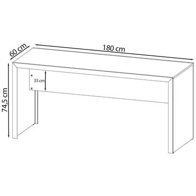 Escrivaninha Mesa Escritorio 180 Cm Me4185 Nogal Tecno Mobili Nogal