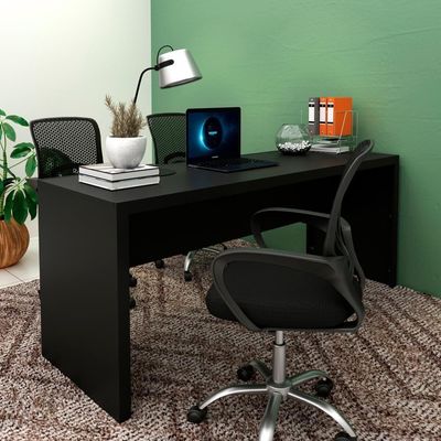 Escrivaninha Mesa Escritorio 180 Cm Me4185 Preto Tecno Mobili Preto