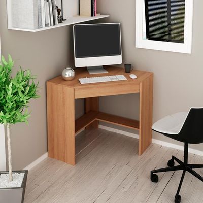 Escrivaninha Mesa Escritorio De Canto 76,5 Cm Me4169 Amendoa Tecno Mobili Amendoa